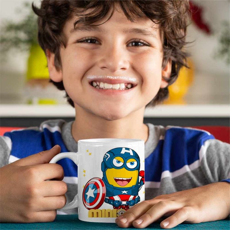 Casa si Gradina - Bucatarie si vesela - Cani si pahare - Cani si cesti - Cana Minions Captain America Despicable, alba, 330ml - Infinity.ro