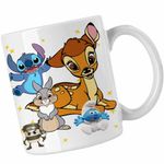 Casa si Gradina - Bucatarie si vesela - Cani si pahare - Cani si cesti - Cana Bambi Stitch Thumper Iepure Dragut, alba, 330ml - Infinity.ro