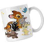 Casa si Gradina - Bucatarie si vesela - Cani si pahare - Cani si cesti - Cana Bambi Thumper Flower Natura Sconcs, alba, 330ml - Infinity.ro