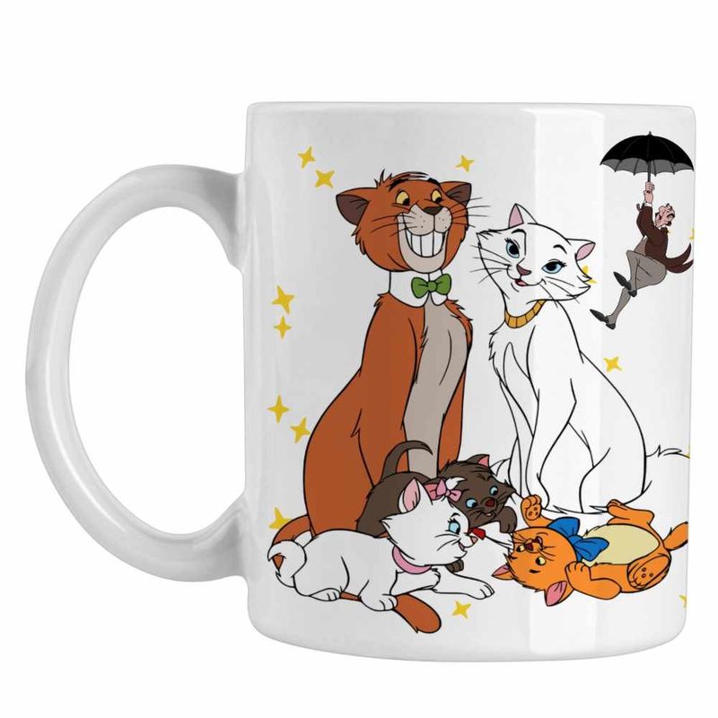 Casa si Gradina - Bucatarie si vesela - Cani si pahare - Cani si cesti - Cana Pisicile Aristocrate Familie Desene Animate, alba, 330ml - Infinity.ro