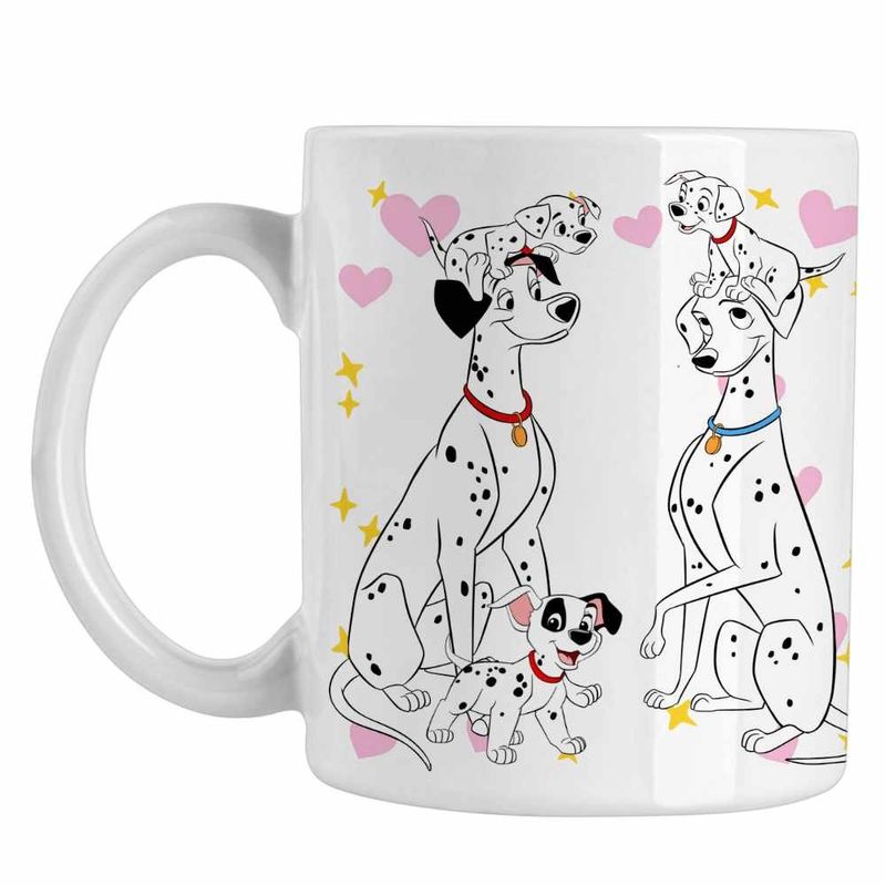 Casa si Gradina - Bucatarie si vesela - Cani si pahare - Cani si cesti - Cana 101 Dalmatieni Pongo Perdita Familie Catelusi, alba, 330ml - Infinity.ro