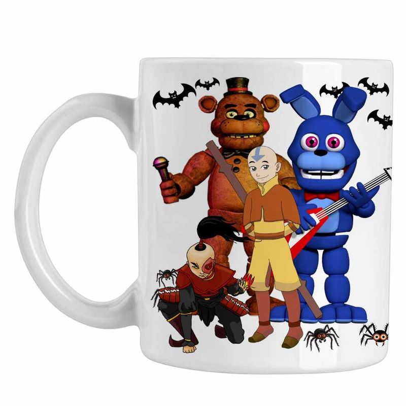 Casa si Gradina - Bucatarie si vesela - Cani si pahare - Cani si cesti - Cana Avatar Fnaf Freddy Last Airbender Firebender, alba, 330ml - Infinity.ro