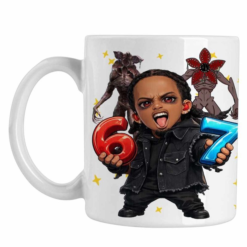 Casa si Gradina - Bucatarie si vesela - Cani si pahare - Cani si cesti - Cana Playboi Carti Six Seven 67, alba, 330ml - Infinity.ro
