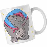 Casa si Gradina - Bucatarie si vesela - Cani si pahare - Cani si cesti - Cana Dumbo Mama Jumbo Circ Clovn, alba, 330ml - Infinity.ro