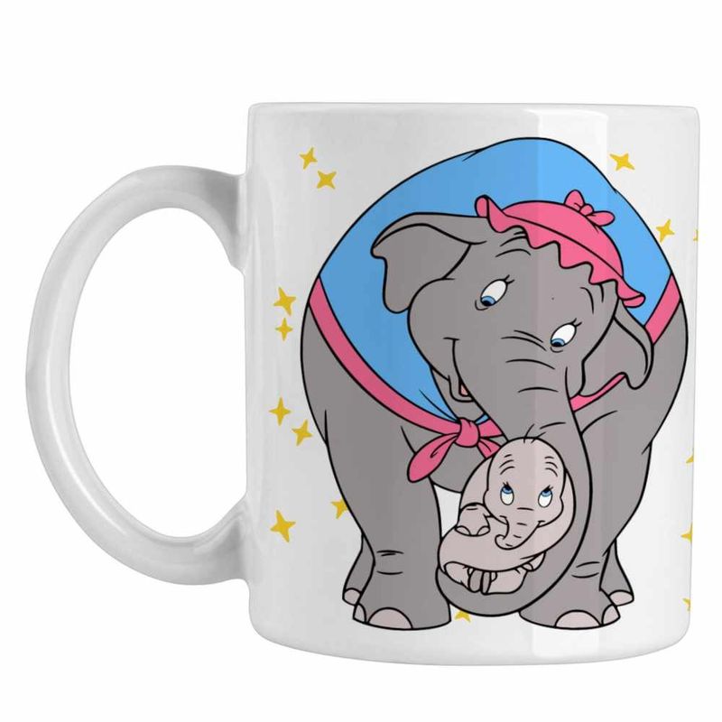 Casa si Gradina - Bucatarie si vesela - Cani si pahare - Cani si cesti - Cana Dumbo Mama Jumbo Circ Clovn, alba, 330ml - Infinity.ro