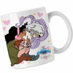 Casa si Gradina - Bucatarie si vesela - Cani si pahare - Cani si cesti - Cana Cocosatul de la Notre-Dame Quasimodo Esmeralda Djali, alba, 330ml - Infinity.ro