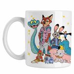 Casa si Gradina - Bucatarie si vesela - Cani si pahare - Cani si cesti - Cana Dumbo Zootopia Zootropolis Elefantel Sarpe, alba, 330ml - Infinity.ro