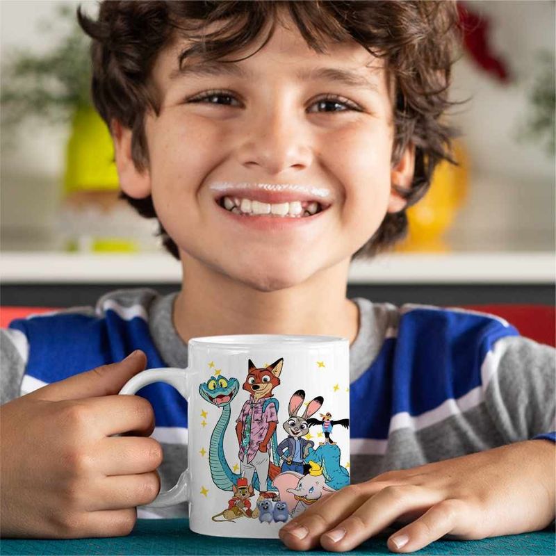 Casa si Gradina - Bucatarie si vesela - Cani si pahare - Cani si cesti - Cana Dumbo Zootopia Zootropolis Elefantel Sarpe, alba, 330ml - Infinity.ro
