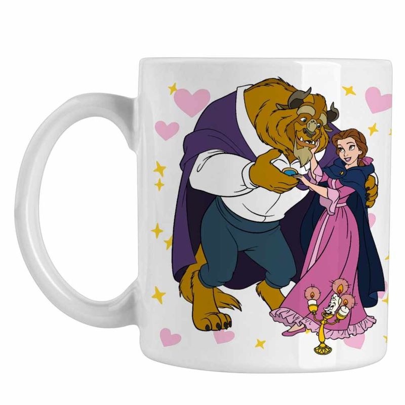 Casa si Gradina - Bucatarie si vesela - Cani si pahare - Cani si cesti - Cana Frumoasa si Bestia, alba, 330ml - Infinity.ro