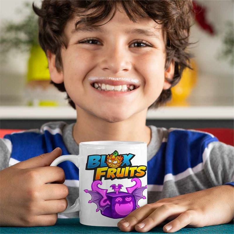 Casa si Gradina - Bucatarie si vesela - Cani si pahare - Cani si cesti - Cana Blox Fruits Shadow Fruit Roblox Fructe, alba, 330ml - Infinity.ro