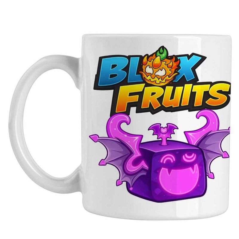 Casa si Gradina - Bucatarie si vesela - Cani si pahare - Cani si cesti - Cana Blox Fruits Shadow Fruit Roblox Fructe, alba, 330ml - Infinity.ro