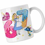 Casa si Gradina - Bucatarie si vesela - Cani si pahare - Cani si cesti - Cana Alice Tara Minunilor Six Seven Sase Sapte 67, alba, 330ml - Infinity.ro