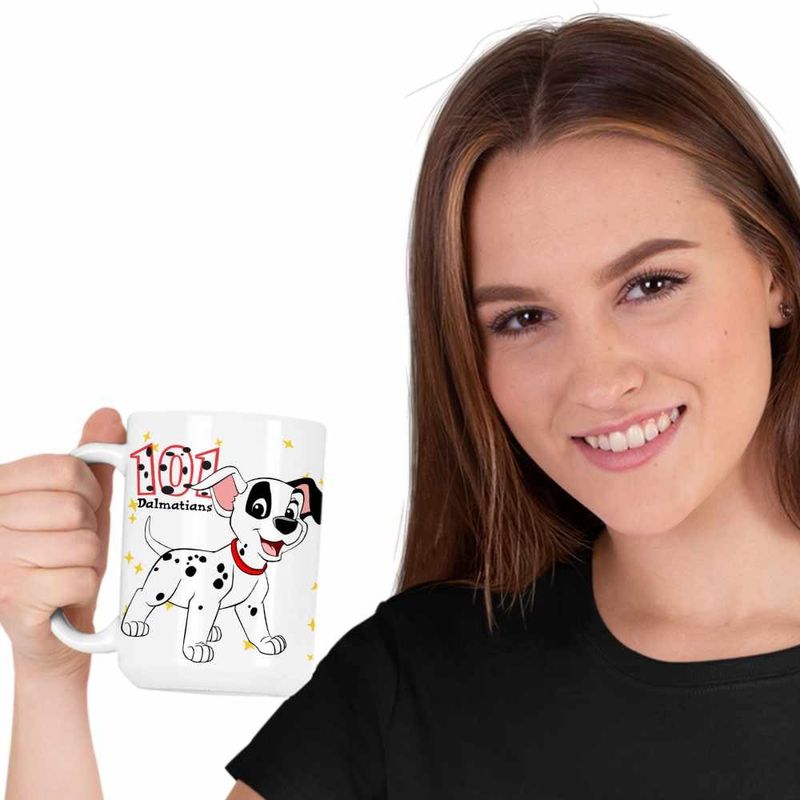 Casa si Gradina - Bucatarie si vesela - Cani si pahare - Cani si cesti - Cana 101 Dalmatieni Patch Catelus Dalmatian, alba, 330ml - Infinity.ro