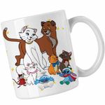 Casa si Gradina - Bucatarie si vesela - Cani si pahare - Cani si cesti - Cana Pisicile Aristocrate Ducesa Familie, alba, 330ml - Infinity.ro