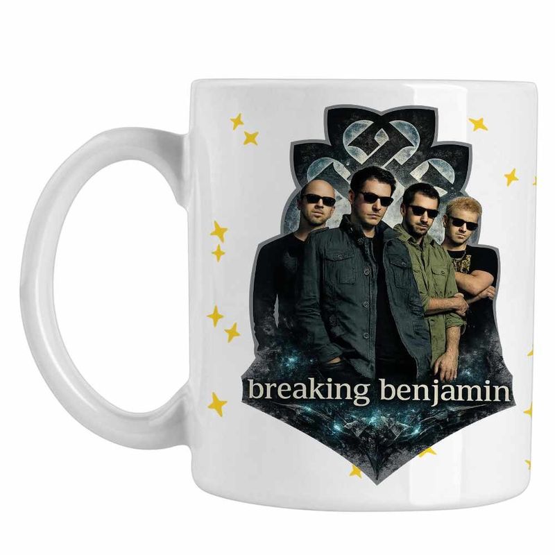 Casa si Gradina - Bucatarie si vesela - Cani si pahare - Cani si cesti - Cana Breaking Benjamin Rock, alba, 330ml - Infinity.ro