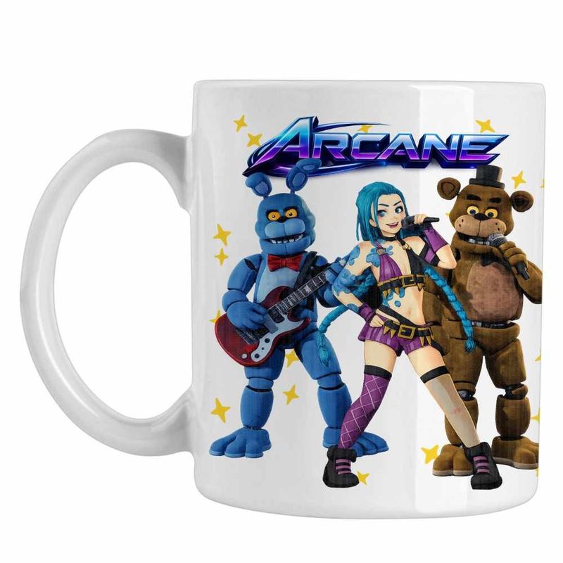 Casa si Gradina - Bucatarie si vesela - Cani si pahare - Cani si cesti - Cana Jinx Fnaf Arcane Fredy Runeterra, alba, 330ml - Infinity.ro
