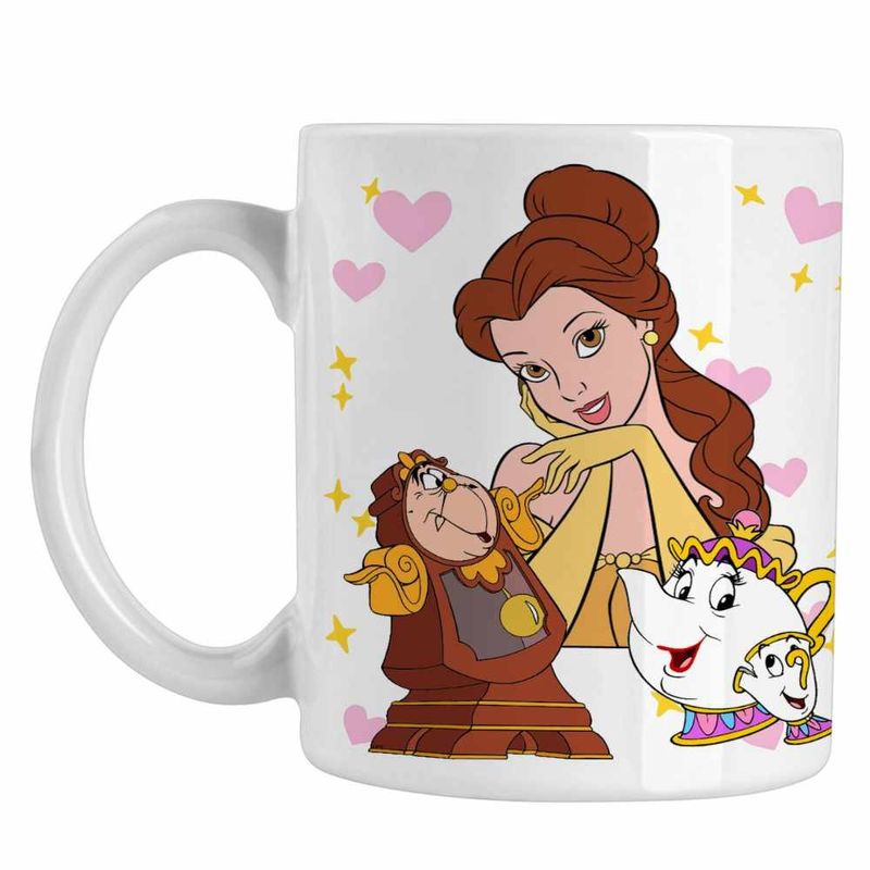 Casa si Gradina - Bucatarie si vesela - Cani si pahare - Cani si cesti - Cana Frumoasa si Bestia Ceanic Ceas, alba, 330ml - Infinity.ro