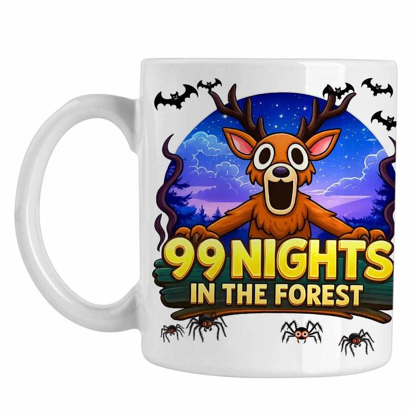 Casa si Gradina - Bucatarie si vesela - Cani si pahare - Cani si cesti - Cana 99 Nights Padure Roblox, alba, 330ml - Infinity.ro