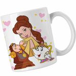 Casa si Gradina - Bucatarie si vesela - Cani si pahare - Cani si cesti - Cana Frumoasa si Bestia Ceanic Ceas, alba, 330ml - Infinity.ro