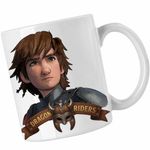 Casa si Gradina - Bucatarie si vesela - Cani si pahare - Cani si cesti - Cana Hiccup Viking Dragon Rider How to train your dragon, alba, 330ml - Infinity.ro