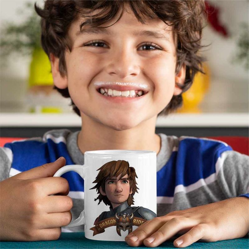 Casa si Gradina - Bucatarie si vesela - Cani si pahare - Cani si cesti - Cana Hiccup Viking Dragon Rider How to train your dragon, alba, 330ml - Infinity.ro