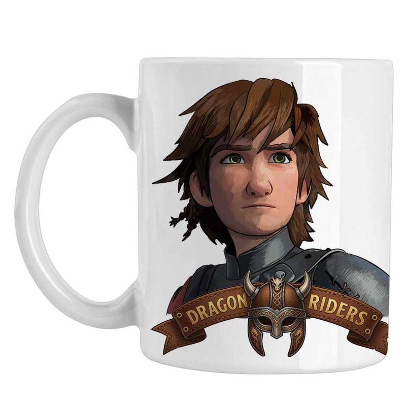 Casa si Gradina - Bucatarie si vesela - Cani si pahare - Cani si cesti - Cana Hiccup Viking Dragon Rider How to train your dragon, alba, 330ml - Infinity.ro