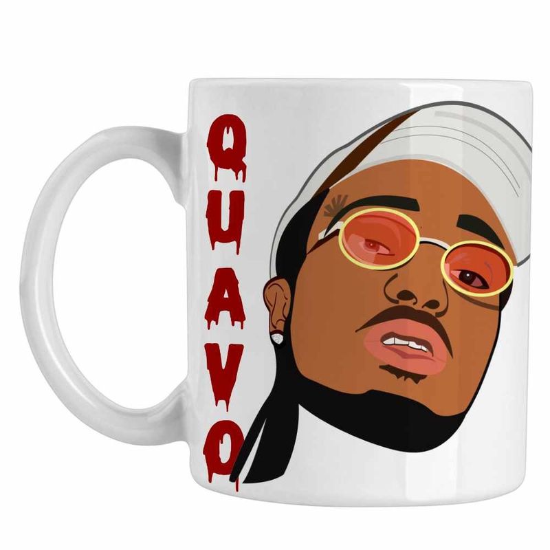 Casa si Gradina - Bucatarie si vesela - Cani si pahare - Cani si cesti - Cana Quavo Stain Trap Hip Hop, alba, 330ml - Infinity.ro