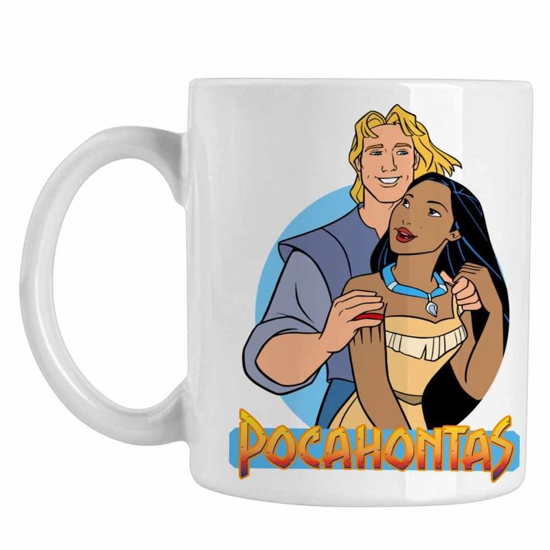 Casa si Gradina - Bucatarie si vesela - Cani si pahare - Cani si cesti - Cana Pocahontas Love John Valentines Day, alba, 330ml - Infinity.ro