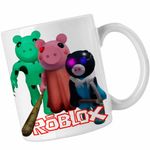 Casa si Gradina - Bucatarie si vesela - Cani si pahare - Cani si cesti - Cana Piggy Dinopiggy Roblox Mimiblue, alba, 330ml - Infinity.ro