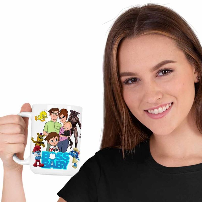 Casa si Gradina - Bucatarie si vesela - Cani si pahare - Cani si cesti - Cana Boss Baby Family, alba, 330ml - Infinity.ro