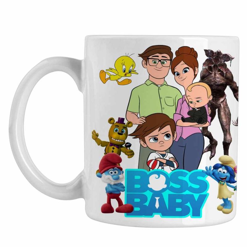 Casa si Gradina - Bucatarie si vesela - Cani si pahare - Cani si cesti - Cana Boss Baby Family, alba, 330ml - Infinity.ro