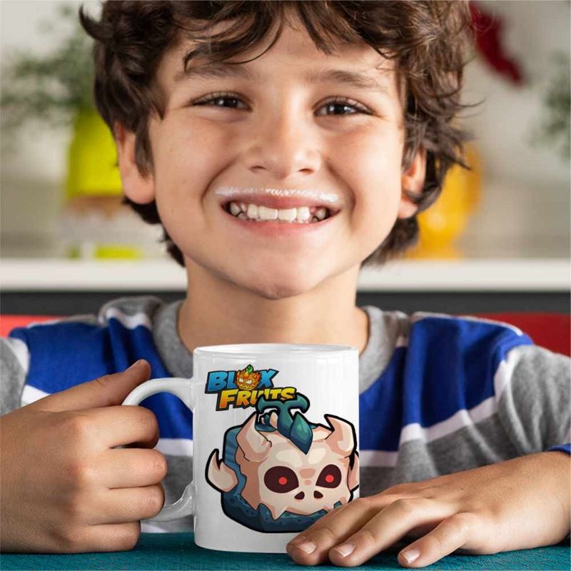 Casa si Gradina - Bucatarie si vesela - Cani si pahare - Cani si cesti - Cana Blox Fruits T-Rex Fruit Roblox Fructe, alba, 330ml - Infinity.ro
