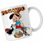 Casa si Gradina - Bucatarie si vesela - Cani si pahare - Cani si cesti - Cana Pinocchio Jiminy Figaro Cleo, alba, 330ml - Infinity.ro