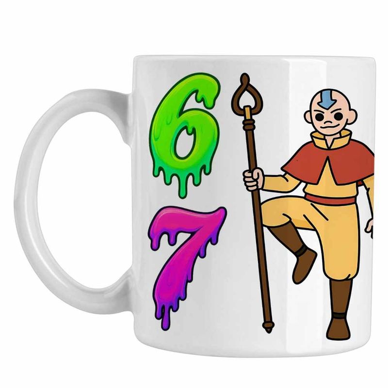 Casa si Gradina - Bucatarie si vesela - Cani si pahare - Cani si cesti - Cana Avatar Six Seven Last Airbender 67 Calugar Shaolin, alba, 330ml - Infinity.ro