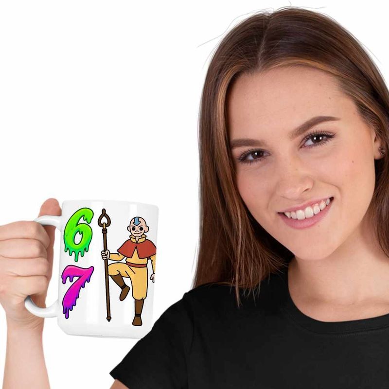 Casa si Gradina - Bucatarie si vesela - Cani si pahare - Cani si cesti - Cana Avatar Six Seven Last Airbender 67 Calugar Shaolin, alba, 330ml - Infinity.ro