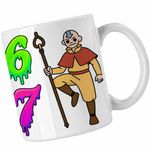 Casa si Gradina - Bucatarie si vesela - Cani si pahare - Cani si cesti - Cana Avatar Six Seven Last Airbender 67 Calugar Shaolin, alba, 330ml - Infinity.ro