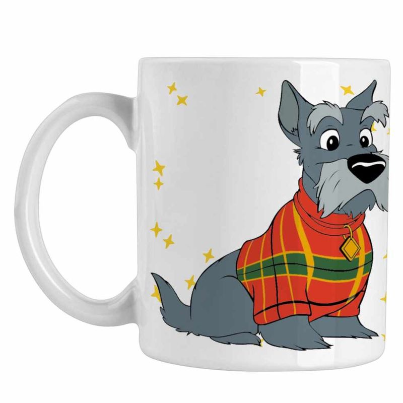 Casa si Gradina - Bucatarie si vesela - Cani si pahare - Cani si cesti - Cana Doamna si Vagabondul Jock Catel Scottish Terrier, alba, 330ml - Infinity.ro