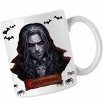 Casa si Gradina - Bucatarie si vesela - Cani si pahare - Cani si cesti - Cana Castlevania Dracula Gothic Horror, alba, 330ml - Infinity.ro