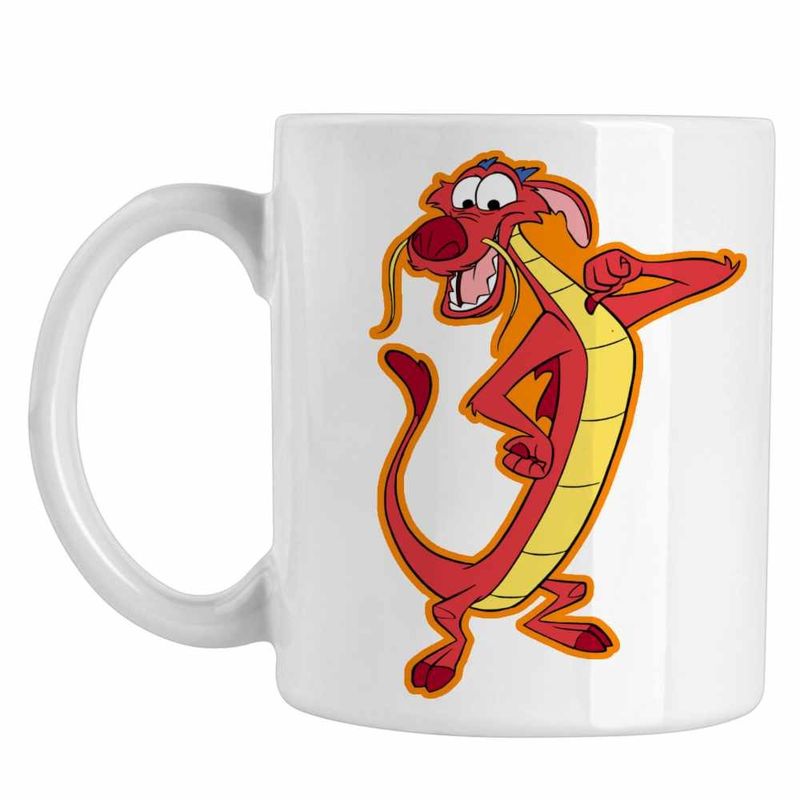 Casa si Gradina - Bucatarie si vesela - Cani si pahare - Cani si cesti - Cana Mulan Mushu Dragon, alba, 330ml - Infinity.ro