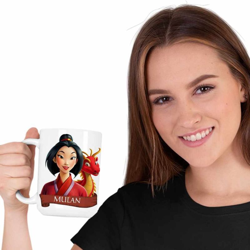 Casa si Gradina - Bucatarie si vesela - Cani si pahare - Cani si cesti - Cana Mulan Dragon, alba, 330ml - Infinity.ro
