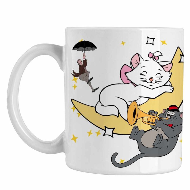 Casa si Gradina - Bucatarie si vesela - Cani si pahare - Cani si cesti - Cana Pisicile Aristocrate Marie Luna Somn Moon, alba, 330ml - Infinity.ro