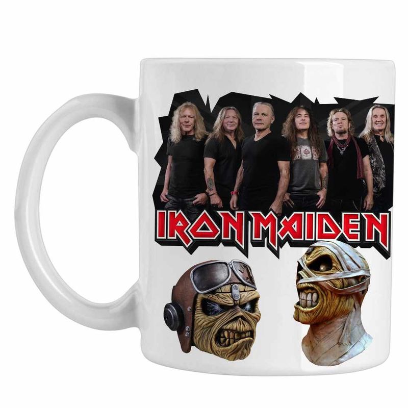 Casa si Gradina - Bucatarie si vesela - Cani si pahare - Cani si cesti - Cana Iron Maiden Run to the Hills, alba, 330ml - Infinity.ro