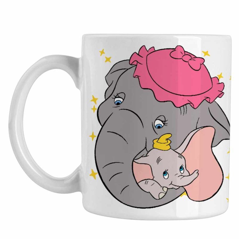 Casa si Gradina - Bucatarie si vesela - Cani si pahare - Cani si cesti - Cana Dumbo Jumbo Love Elefant Circ, alba, 330ml - Infinity.ro