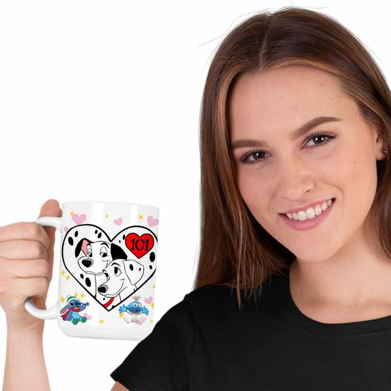 Casa si Gradina - Bucatarie si vesela - Cani si pahare - Cani si cesti - Cana 101 Dalmatieni Pongo Perdita Love Catei, alba, 330ml - Infinity.ro