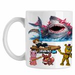 Casa si Gradina - Bucatarie si vesela - Cani si pahare - Cani si cesti - Cana Pescar Roblox Rechin Sea Monster Pescar, alba, 330ml - Infinity.ro