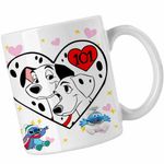 Casa si Gradina - Bucatarie si vesela - Cani si pahare - Cani si cesti - Cana 101 Dalmatieni Pongo Perdita Love Catei, alba, 330ml - Infinity.ro