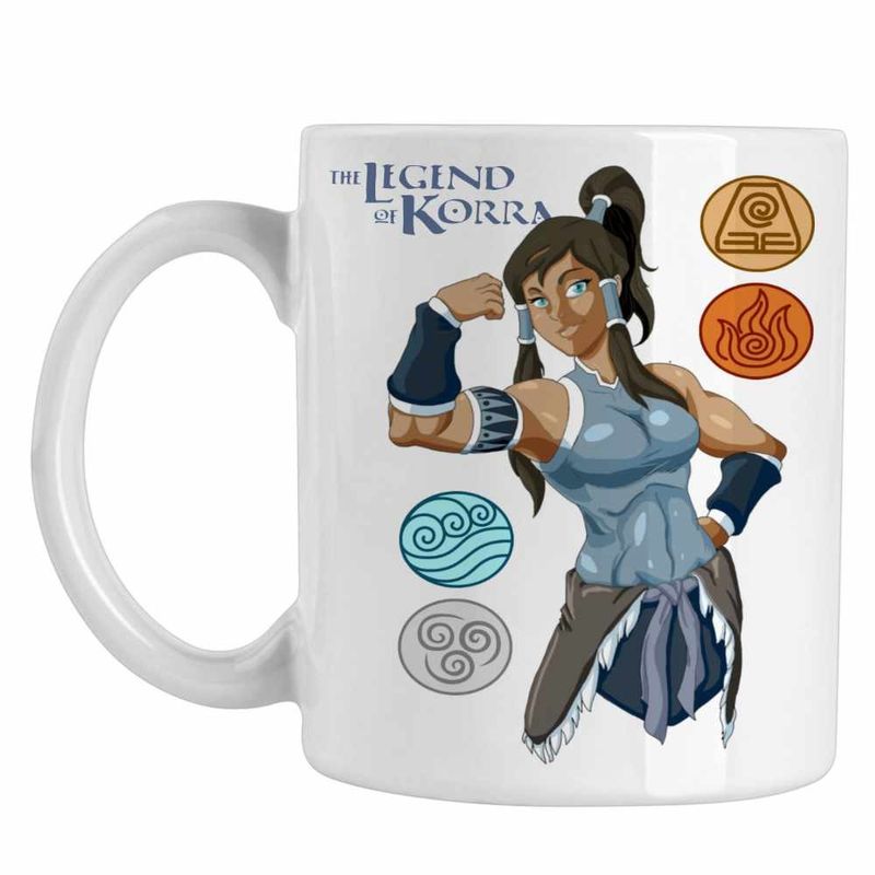 Casa si Gradina - Bucatarie si vesela - Cani si pahare - Cani si cesti - Cana Avatar Legenda lui Korra Cele 4 Elemente, alba, 330ml - Infinity.ro