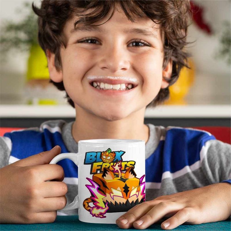 Casa si Gradina - Bucatarie si vesela - Cani si pahare - Cani si cesti - Cana Blox Fruits Tigru Fruit Roblox Fructe, alba, 330ml - Infinity.ro