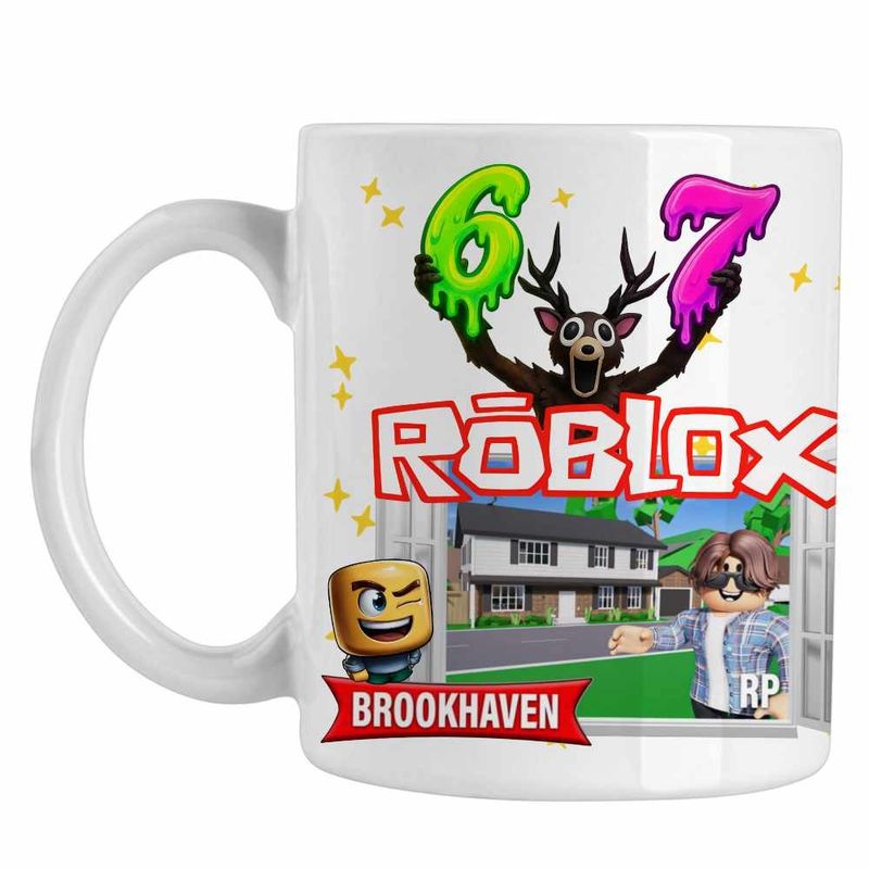 Casa si Gradina - Bucatarie si vesela - Cani si pahare - Cani si cesti - Cana Roblox Brookhaven, alba, 330ml - Infinity.ro