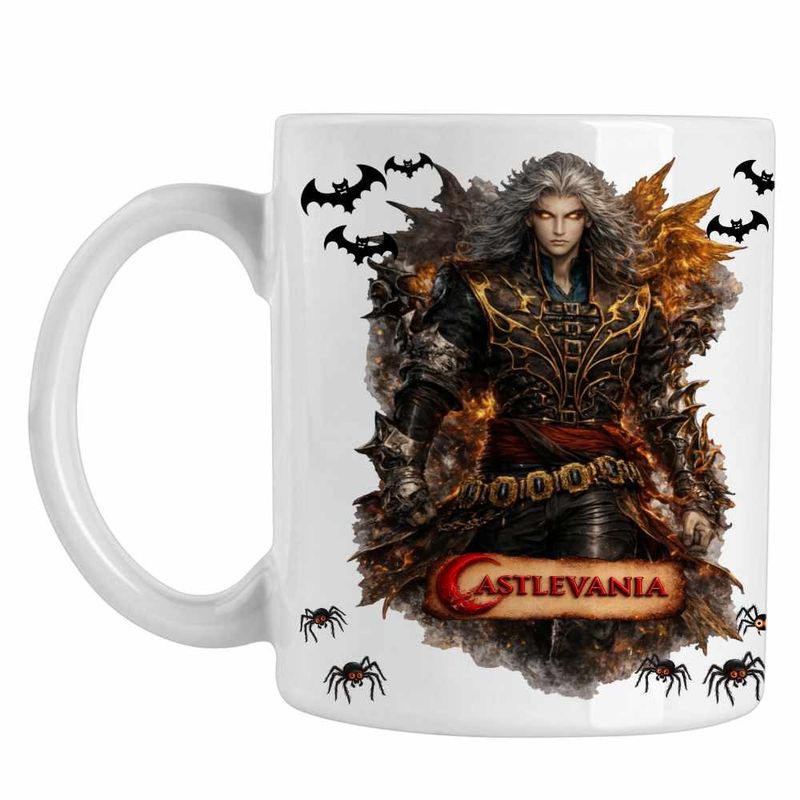 Casa si Gradina - Bucatarie si vesela - Cani si pahare - Cani si cesti - Cana Castlevania Alucard Vampire Hunters, alba, 330ml - Infinity.ro
